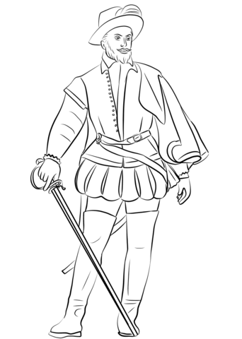 Sir Walter Raleigh Coloring Page